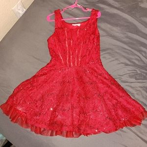 Girls sequined red dress